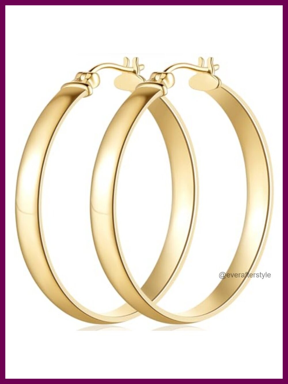 14K Gold Plated Large Hoop Earrings for Women - Anti-Tarnish Artisan Design